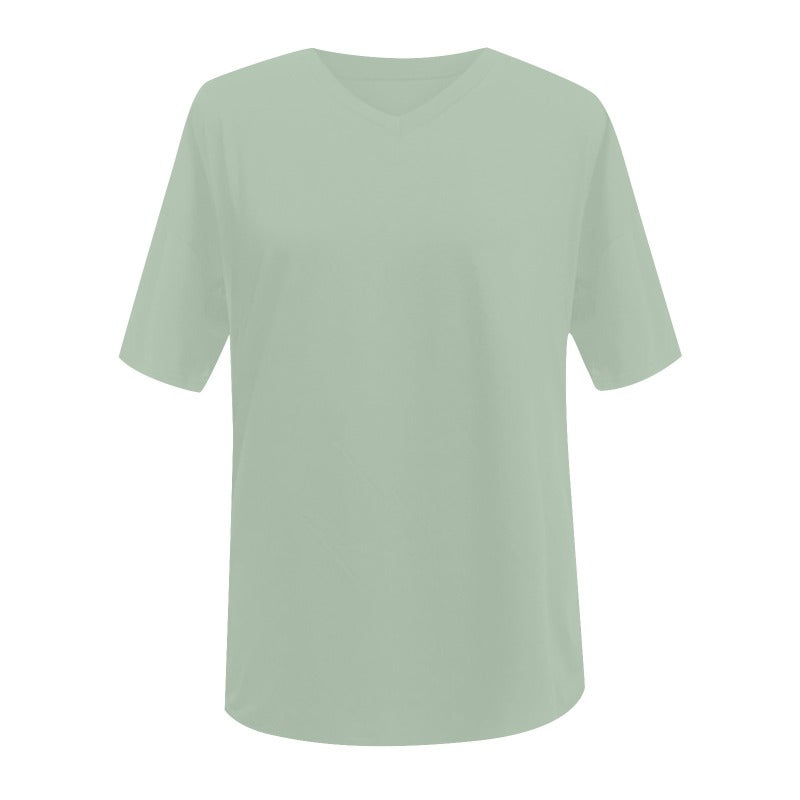 Womens Oversized T Shirts Summer Loose Fit Cotton Short Sleeve Basic Tees Casual V Neck Boyfriend Tunic Tops