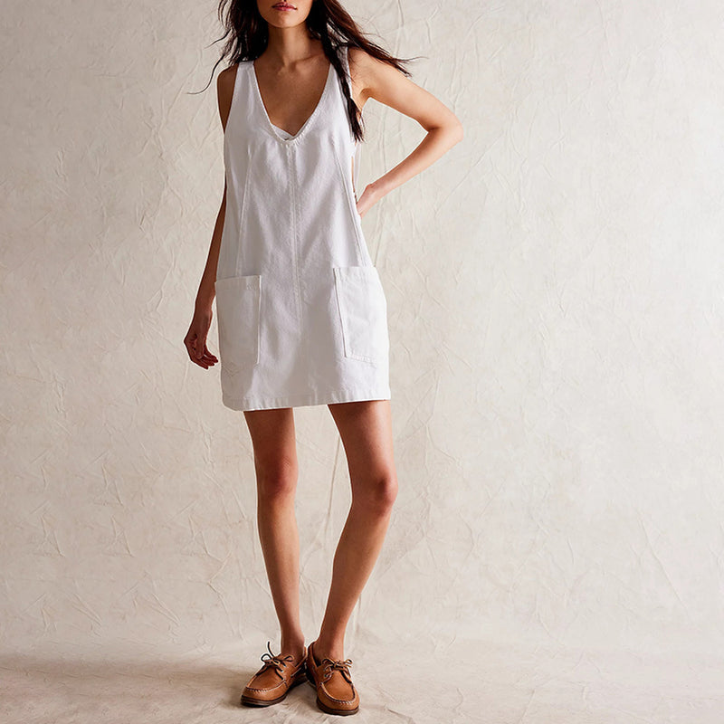 Women's Denim Suspender Pocket Adjustable Mini Dresses