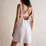 Women's Denim Suspender Pocket Adjustable Mini Dresses