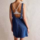 Women's Denim Suspender Pocket Adjustable Mini Dresses