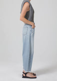 Women's High Waist Loose Raw Edge Jeans