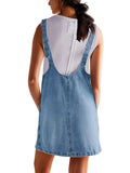 Women's Denim Suspender Pocket Adjustable Mini Dresses