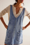 Women's Denim Suspender Pocket Adjustable Mini Dresses