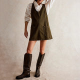 Women's Denim Suspender Pocket Adjustable Mini Dresses