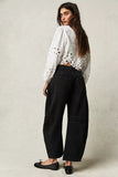 Women's Loose Wide Leg Pants Low Rise Washed Jeans