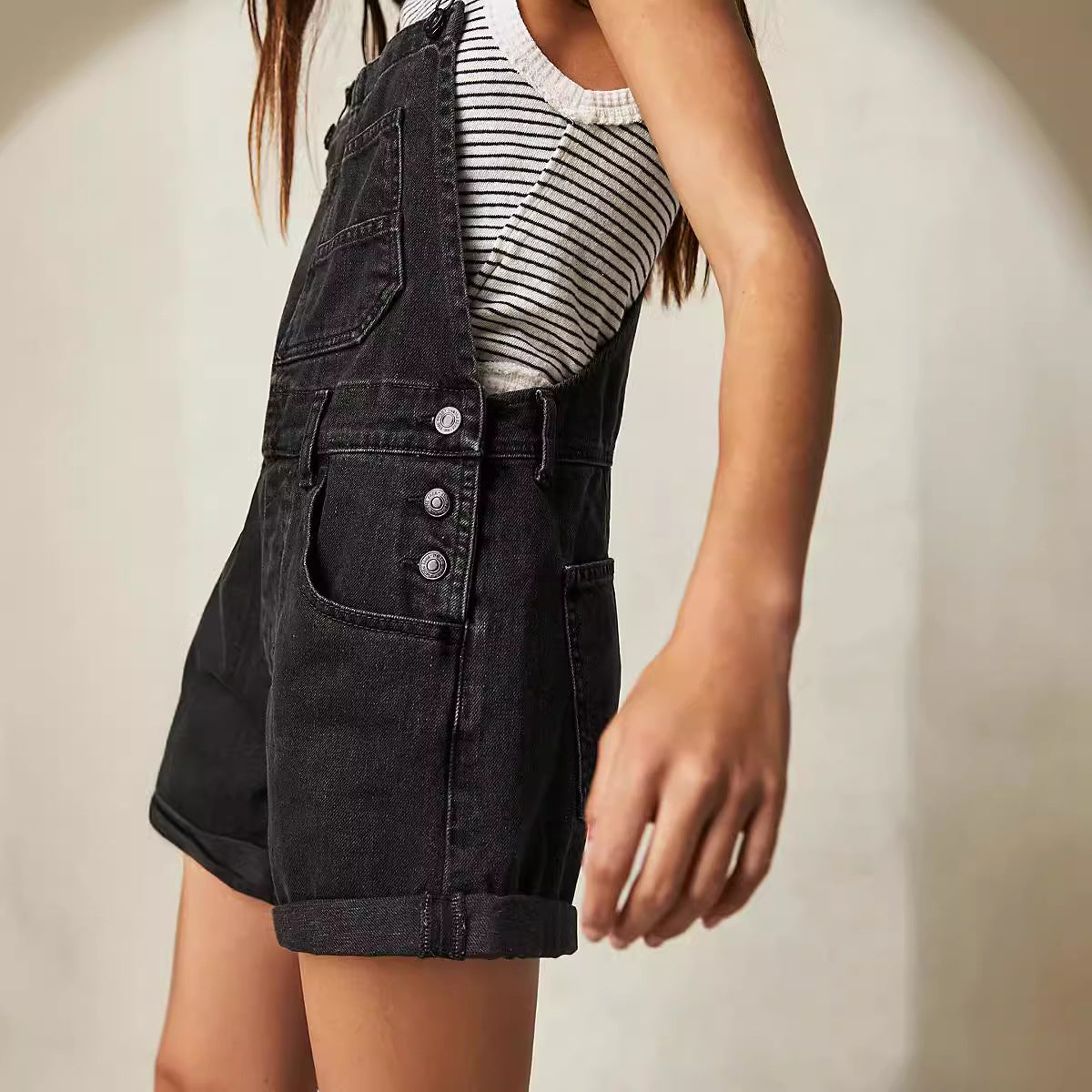 Womens Casual Summer Baggy Zip Up Straight Leg Jeans Jumpsuit with Pockets Denim Overalls