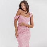 Women's Printed Suspender Tube Top Sexy Hot Girl Temperament Backless Fishtail Dresses