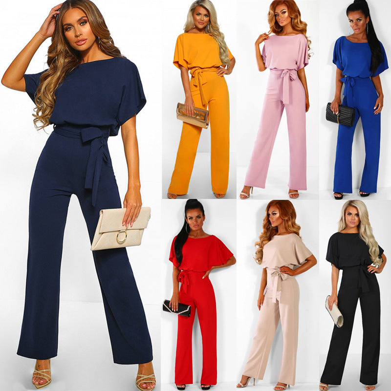 Women's Summer Button-Down Short Sleeve Rompers