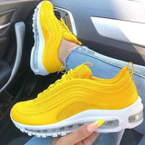 Kimemoda Breathable Sneakers Mesh Platform Slip On Air Cushion Running Shoes