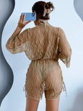 Women's mesh waist swimsuit