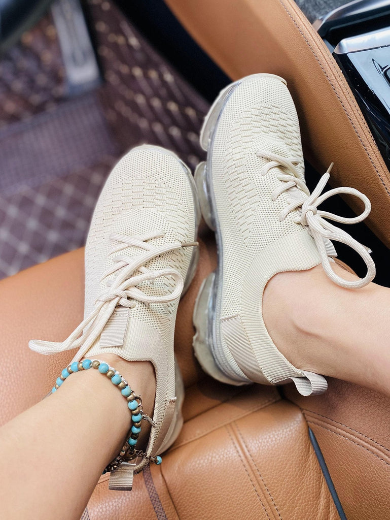 Kimemoda Flying Woven Air Cushion Sneakers Lace Up Walking Shoes
