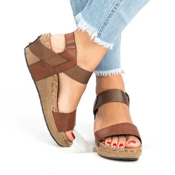 Kimemoda Womens Leopard Wedge Platform Slip On Sandals