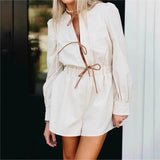 Women's Sexy Wind Onesie Sexy Strap Bow Three-Point Jumpsuit