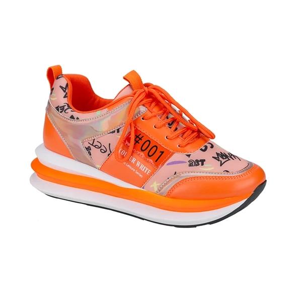 Kimemoda Womens Personalized Graffiti Stitching Lace Up Sneakers
