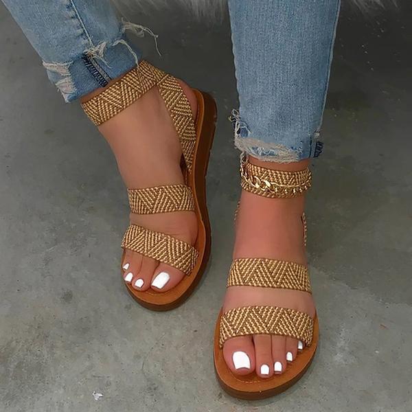 Kimemoda Womens Animal Print Flat Casual Sandals