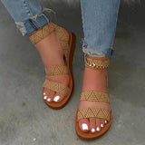 Kimemoda Womens Animal Print Flat Casual Sandals