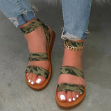Kimemoda Womens Animal Print Flat Casual Sandals