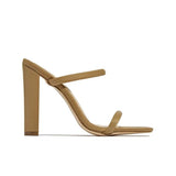 Kimemoda Womens Open Toe Slip On Sandals Chunky Block Heels Dress Party Pumps