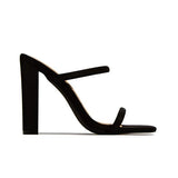 Kimemoda Womens Open Toe Slip On Sandals Chunky Block Heels Dress Party Pumps