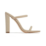 Kimemoda Womens Open Toe Slip On Sandals Chunky Block Heels Dress Party Pumps