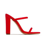 Kimemoda Womens Open Toe Slip On Sandals Chunky Block Heels Dress Party Pumps