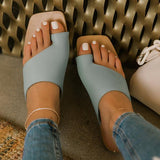 Kimemoda Mint Strap Toe Ring Slides Flat Slip On Sandals