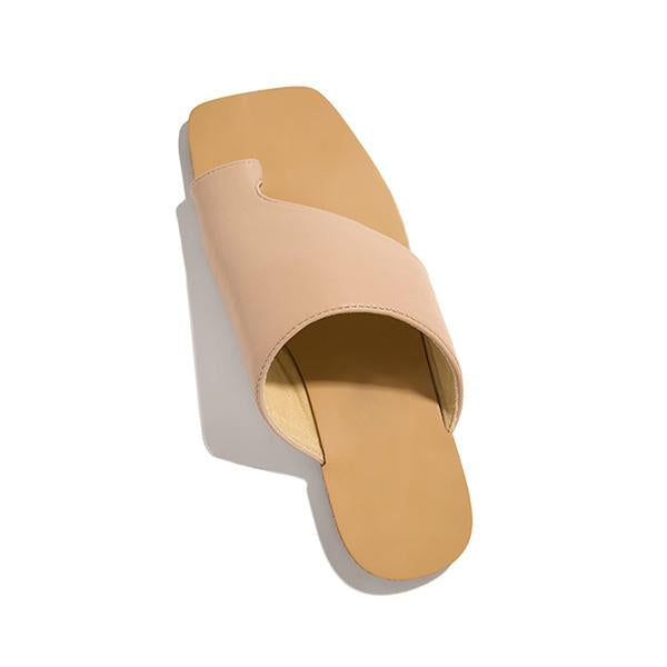 Kimemoda Mint Strap Toe Ring Slides Flat Slip On Sandals