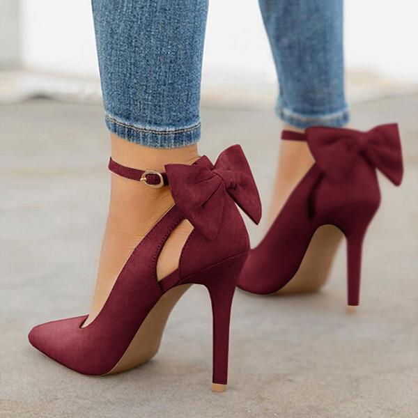 Kimemoda  Womens High Heels Bow Tie Ankle Strap Wedding Dress Pumps