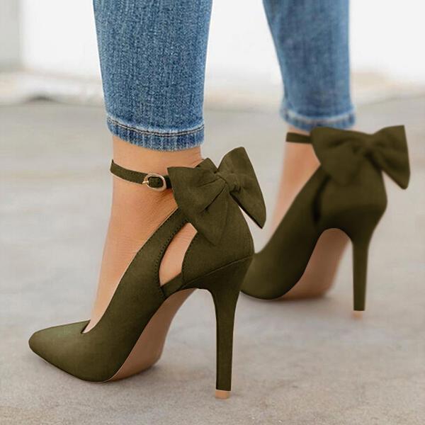 Kimemoda  Womens High Heels Bow Tie Ankle Strap Wedding Dress Pumps