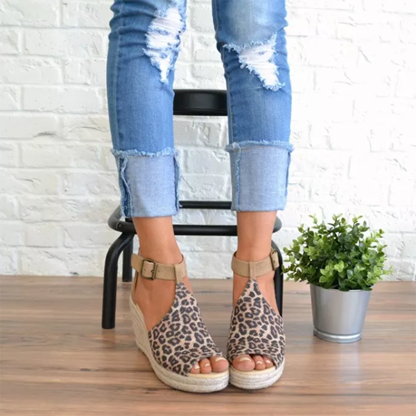 Kimemoda Womens Espadrille Wedges Adjustable Ankle Buckle Sandals