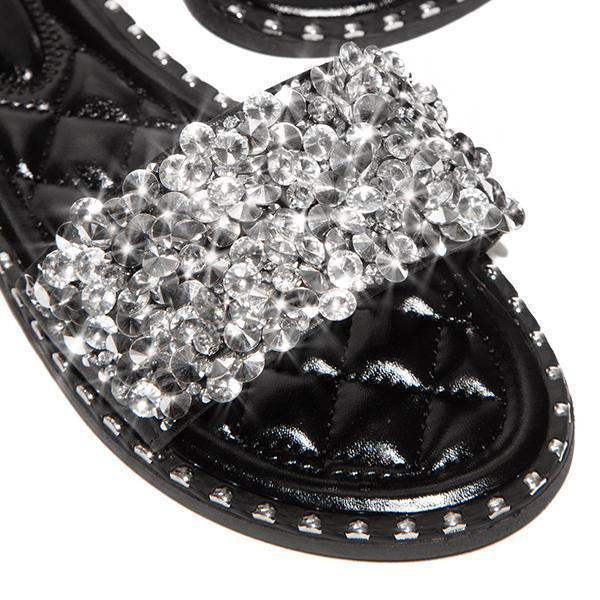 Kimemoda Casual Slides Beaded Flat Sandals