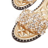 Kimemoda Casual Slides Beaded Flat Sandals