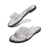 Kimemoda Casual Slides Beaded Flat Sandals