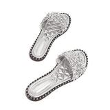 Kimemoda Casual Slides Beaded Flat Sandals