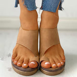 Kimemoda Womens Toe Ring Cutout Slingback Ankle Buckle Wedge Sandals