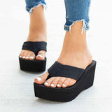 Kimemoda Womens Platform Flip-Flops Foam Wedge Sandals