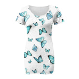 Women's Sexy Slim-Fit Solid Color Printed Short-Sleeved Dresses