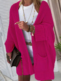 Kimemoda Women's Knitted Sweater Mid Length Coat
