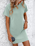 Women's Summer Casual Contrast Color Twist Striped Short Sleeve Pocket Dresses