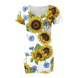 Women's Sexy Slim-Fit Solid Color Printed Short-Sleeved Dresses