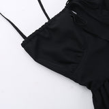 Women's Summer Tie Waist Dress Suspenders Backless A-Line Holiday Dresses