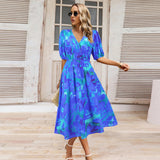 Women's V-neck Bohemian print Dresses