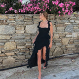 Women's Summer Hip Skirt Hot Girl Sexy High Slit Suspender Dresses