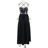 Women's Summer Tie Waist Dress Suspenders Backless A-Line Holiday Dresses