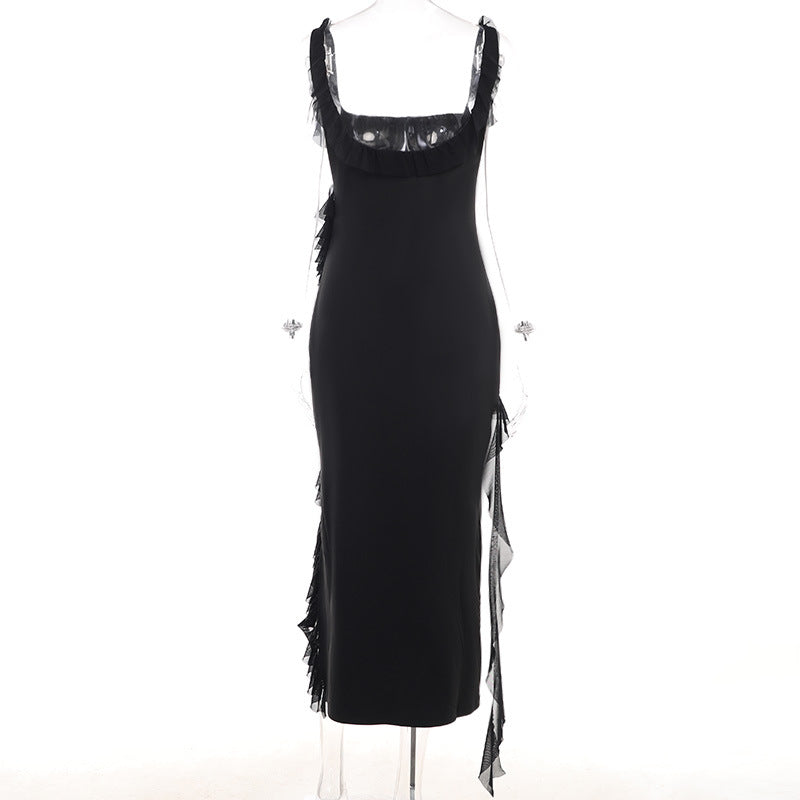 Women's Summer Hip Skirt Hot Girl Sexy High Slit Suspender Dresses