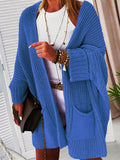 Kimemoda Women's Knitted Sweater Mid Length Coat