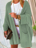 Kimemoda Women's Knitted Sweater Mid Length Coat