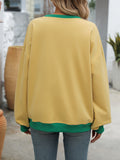Women's Solid Color Round Neck Slit Loose Activewear Tops