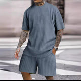 Men's solid color sports round neck T-shirt