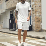 Men's solid color sports round neck T-shirt